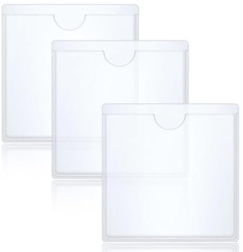 3 PCS Self-Adhesive Car Tax Disc & Parking Permit Holder for Car Windscreen, Clear Square PVC Badge Protector - Easy Stick-on Organiser for Permits and Tickets