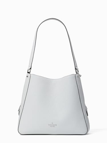 kate spade new york Leila Pebbled Leather Medium Triple Compartment Shoulder Bag, Mountain Grey