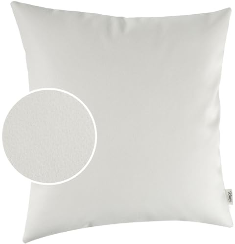 Kissenbezug Kunstleder Dekokissen Sofakissen Leder-Kissenbezüge Kissenhülle Kissen KUMO Weiß 50x50cm ohne Füllung