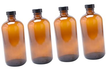 HOLIDYOYO 4piezas Botellas De Vidrio Marrón Con Tapa Multifunción Para Miel Ecológicas Hogar Para Almacenar Mermelada Cocina