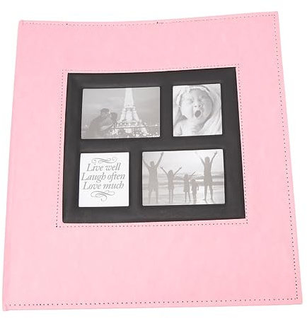 Álbum de Fotos, 600 Bolsillos Álbum de Fotos de 6 Pulgadas Diseño de Inserción de Protección de Fáciles de Ver para la Familia (PINK)