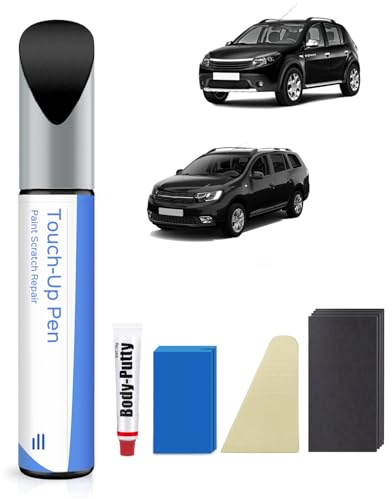 PARTS4EV 676 Noir Nacre/Perlmutt-Schwarz Metallic Ausbesserungsfarbe Kit für Dacia Exakte Übereinstimmung – Ausbesserung von Kratzern und Abplatzungen