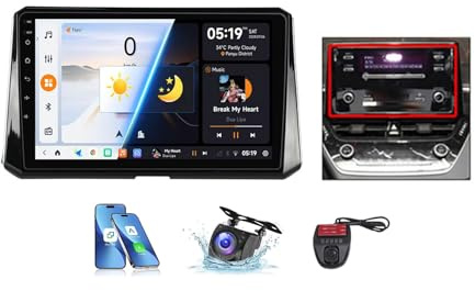 9 2 DIN Autoradio Stereo for Toyota Corolla 2018-2023, Android 13 GPS Navigation, 4G CarPlay, DSP FM RDS DAB+ Radio, BT 5.0, 4G WiFi, Cream Color (A,NF-3)