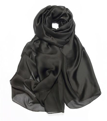 vimate 100% Großer Langer Schal mit Seidenoptik - Damenmode Leichter Satin-Schal Sonnenschutz-Tuch Hals- und Kopfwrap Geschenk für Frauen