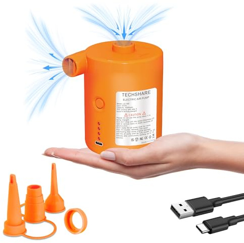 Air Pump for Air Mattress, Air Mattress Pump for Inflatables, Quick Fill Inflator Deflator Air Pump Perfect for Outdoor Camping Inflatable Boat Blow Up Pool Water Toy Car Air Bed