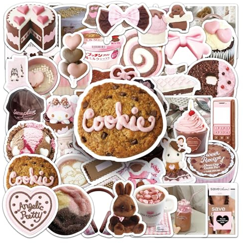 SANYUANHE 100 Stück Rosa Deko-Sticker,Kawaii Aufkleber,ästhetische Aufkleber,Kindermädchen Accessoires ，Individuelle Wasserflaschen, Notizbuch, Koffer, Fahrrad, Snowboard