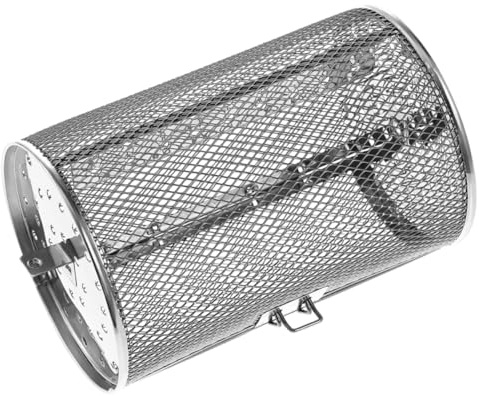 ORFOFE Panier Rôtisserie INOX pour Four et Friteuse à Air Cage Cylindrique Résistante Chaleur pour Cuisson Uniforme de Viandes Fruits Secs et Noix Accessoire pour Grillades Maison et