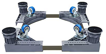 AYCDL Tumble Dryer Stand Trolley Heavy Duty Washing Machine Rollers Wheels Adjustable 45-60cm Fridge Base Bracket Telescopic Furniture Stand for Dryer,Filing Cabinet, Dishwashe,4 feet