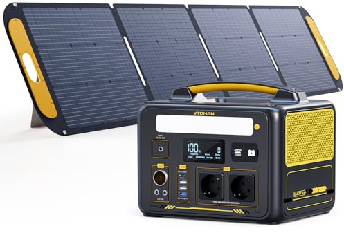 VTOMAN Jump 600X Tragbare Powerstation mit 200W Solarpanel, 299Wh LiFePO4 | Batterie mit 2x AC Ausgang Solargenerator, Erweiterbare Kapazität auf 939Wh für Garte
