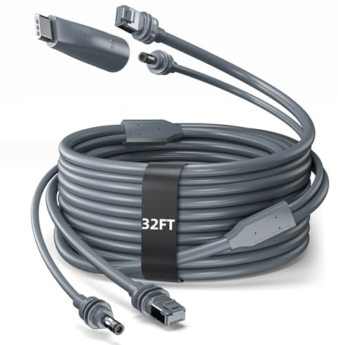 für Starlink Mini Cable 10M - DC/RJ45-auf-DC-/RJ45-Kabel, mit DC auf USB-C-Adapter, wasserdichte Ersatz-Verlängerung, für Starlink-Mini-Stromkabel-Zubehör
