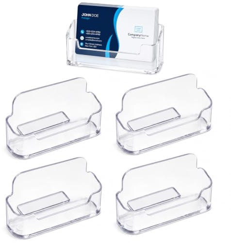 Yeheap Porte-Cartes de Visite, Support Carte de Visite Acrylique | Design Transparent et Robuste, Porte-Cartes de Visite Présentoir, Capacité 60 Cartes, pour Bureau, Comptoir et Exposition