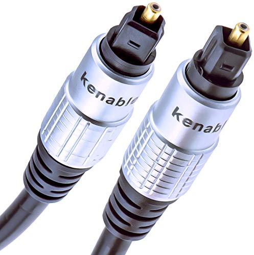 kenable Optical Digital Audio Cable TOSLink 6mm HQ Pure Fibre Lead 5.1 Surround Sound Metal Hood Gold Contacts Dark Blue 6m