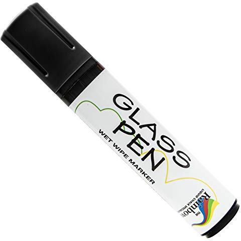 RAINBOW CHALK MARKERS LTD Glass Pen - Large 15mm Black For Writing on WINDOWS