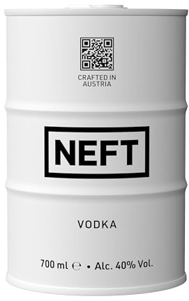 NEFT Vodka White Barrel 70 cl – Ultra-Premium Wodka aus Österreich – 40 % Vol. |Alpen-Quellwasser & Roggen | Weich, rein & stylisch | Bruchsicheres Design | Ideal pur & im Cocktail