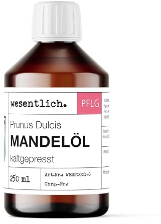 Mandelolja kallpressad 250 ml – 100 % ren mandelolja (Prunus Dulcis) oumbärlig. - Fin olja för vård av hud och hår – perfekt massageolja