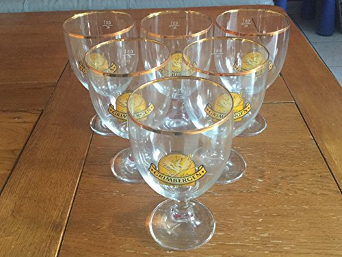 grimbergen Lot de 6 Verre a Biere Bord Dore 50 cl Neuf