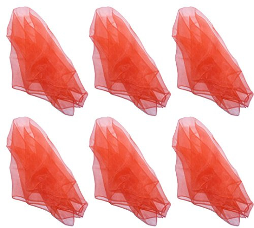 HoerevJuggling & danse des foulards - Lot de 6, Rouge, 24 pox24 po )(60cmx60cm)