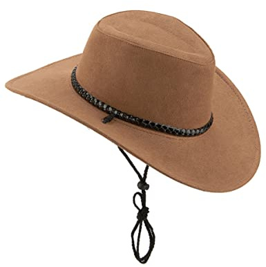 DEGUISE TOI Cappello da Cowboy Scamosciato Marrone per Adulto - Marrone - Taglia Unica