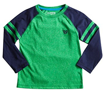 Chaps Boys Colorblock Raglan Tee (5 (Little Boys), Travel Green)