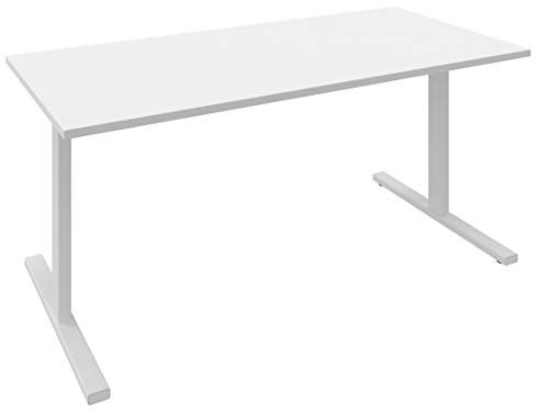 Profi Schreibtisch 180x80cm T-Easy Weiß Bürotisch Arbeitstisch Computertisch Büro, Gestellfarbe:Weiß