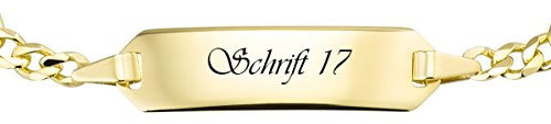 MATERIA Mädchen Baby Armband mit Gravur 333 Gold Armkette Kinder Schmuck 12-14cm Made in Germany #GA-1, Schrifttyp:Schrifttyp 17