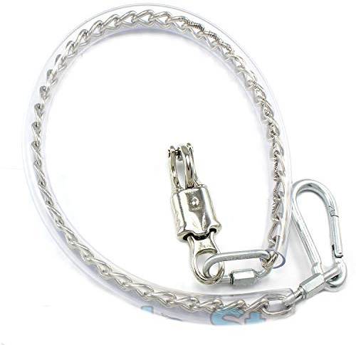 M-Teile-Store Anbindekette 55cm ummantelt mit Panikhaken und Karabiner