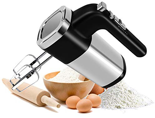 Frullatore Elettrico Professionale Da 500 W 7 Velocità Potente Frusta Portatile Include Frullini E Ganci Per Impastare Per La Cottura Della Torta,Nero