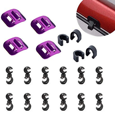 Zaky Fahrrad C-Clip Kabelführung Rotierende S-Haken Clips für MTB Road Mountainbike Guide (Lila) 18 Stücke