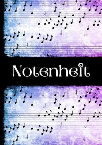 Notenheft: Musik Notenblätter blanko, 12 Systeme, Lineatur 14 ohne Hilfslinien