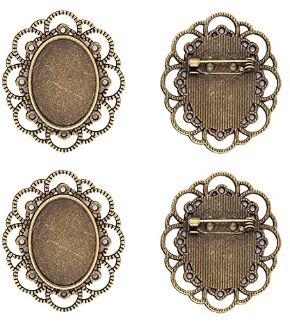 FSSTUD 10 Pièces Alliage Broche Cabochon Broche Vintage Badge DIY pour Fabrication de Bijoux