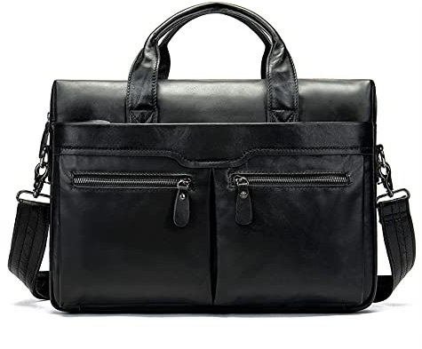 Herren Laptoptasche Arbeitstasche Handtasche, Männer Business Bag Echtes Leder 14 Zoll Laptop Aktentasche Messenger Bag Crossbody Satchel Computer Handtasche Arbeit Umhängerrag Laptop Businesstasche S