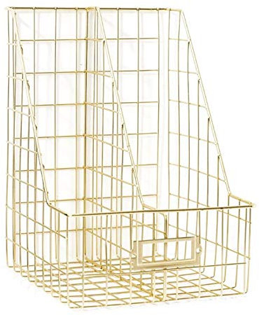 YYHSD Schreibtischmagazin Rack Desktop Magazine Rack Schmiedeeisen Doppelgitter File Rack Schreibtisch Rack Magazin Rack Buch Lagergestell Büro Schreibwaren Box Multifunktionstabelle Magazinständer