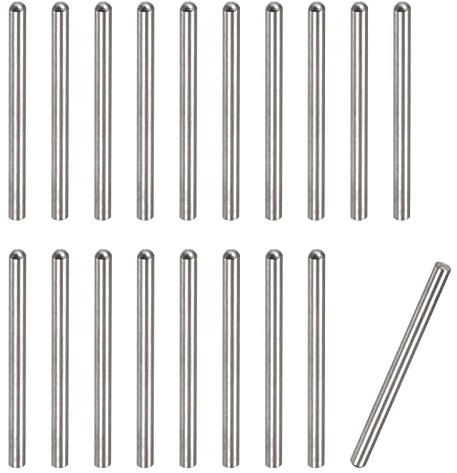 sourcing map 20 Stück Zylinderstifte Spannstifte 304 Edelstahl Rund Flach Holz Stützregale Befestigung 3x50mm