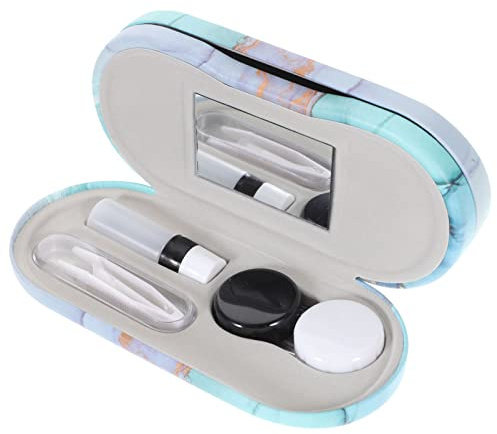 Healvian Boîte À Lunettes Double Couche Rigide Portable avec Miroir Protection Latérale pour Lunettes Et Lentilles De Rangement Compact 6.22X2.95X2.16 Pouces