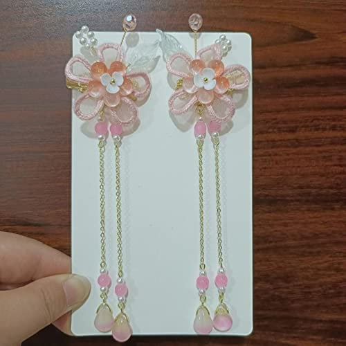 Haarnadel im antiken Stil mit Quaste, lange Kette, Perlen, baumelnder chinesischer Hanfu-Kopfschmuck