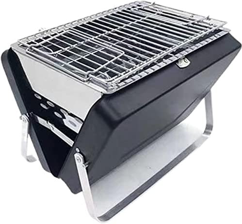 Barbecue à gaz Camping Ménage Charbon de Bois Barbecue Rack Portable Pliant Barbecue Brochette Extérieure en Acier Inoxydable Portable Barbecue Four (Couleur: Vert) (Noir)