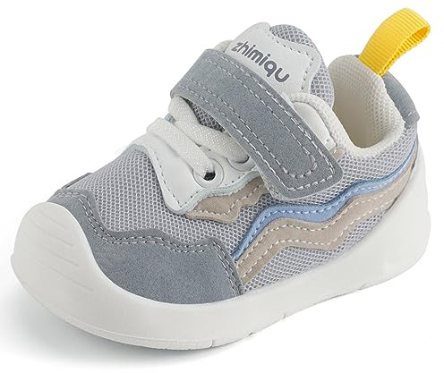 LACOFIA Zapatillas Bebé Zapatos Primeros Pasos Bebé Niño Calzado de Deporte Infantil con Suela Goma Antideslizante