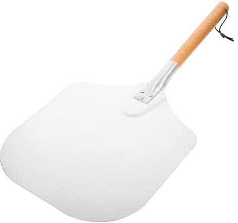 PRETYZOOM Abnehmbarer Pizzaspatel mit Rutschfestem Holzgriff aus Aluminiumlegierung und Grate für Pizzabäcker in Restaurants und Westlichen Küchen