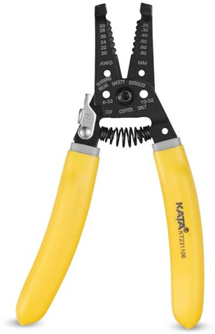 KATA Wire Stripper Wire Cutter - 7 Inch Wire Crimpers Stripping Tool Cutting Plier for 20-30 AWG Solid and 22-32 AWG Stranded Wire - Electrical Wire Stripping Crimping Plier Cable Strippers