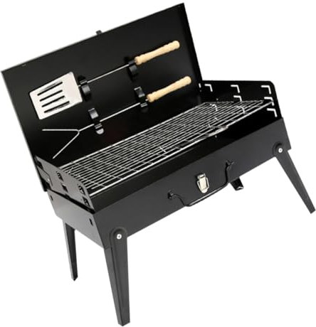 BESPORTBLE Tragbarer Bbq Grill Camping Klappbarer Bbq Grillofen Faltbar Hochfest Mit 2 Zubehörteilen Für Outdoor Picknick Grill