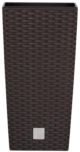 Annastore Pflanztopf aus Kunststoff - Ø 22,5 cm/H 42,1 cm, Dunkelbraun