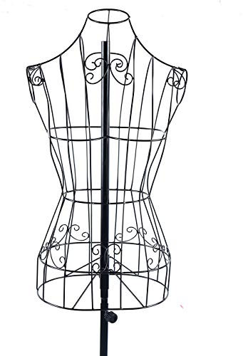 Metall Schaufensterpuppe Vintage Kleiderpuppe Verstellbare Schwarz Ideal als Weibliche Schaufensterpuppe oder Kleiderständer