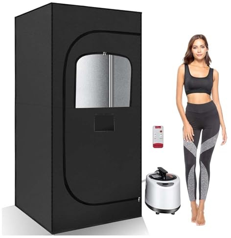HAZARA Sauna Portatif Cycle De Vapeur Thermique sur Tout Le Corps à 360°, Saunas Minuterie Intelligente avec TéLéCommande, Sauna Home Convient pour La Salle De Sport/Yoga, Etc.
