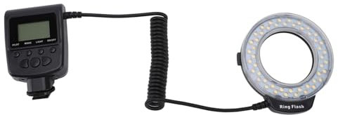 Asixxsix Macro LED Flash, 3000k-15000k 48LED, Color Temperature Adjustable, 9 Adapter Rings, 2 Flash Diffusers, DSLR Cameras