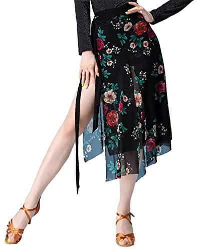 Bauchtanz-Kostüm, Bauchtanz-Gürtel for Damen, Hüfttuch, Blumenmuster über Rock, lateinamerikanisches Zubehör, Bauchtanz-Gürtel, Hüftwickel