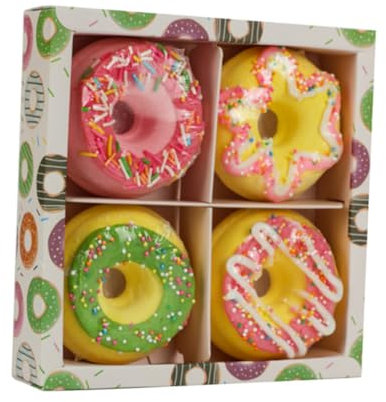 4 pièces beignet douche vapeur petite amie cadeau douche sel corps lavage boules de bain bricolage Kits savon baignoire savon bain naturel enfant bulle/1739