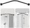 Barra de cortina de ducha en forma de L, barra de ducha de esquina ajustable (60-85 cm x 60-85 cm), Negro Mate Barra de Cortina Curvada Ajustable de 90 Grados Para Baño,Acero Inoxidable