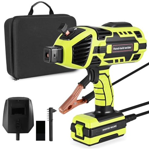 Krovtoy Upgraded Welder, 220V Handheld Welder with IGBT Inverter, 20-120Amp 6-Level Variable Current Adjustment, Suitable for 3/32″- 1/8″ (2.5-3.2mm) Wire Welder Kit (Green)