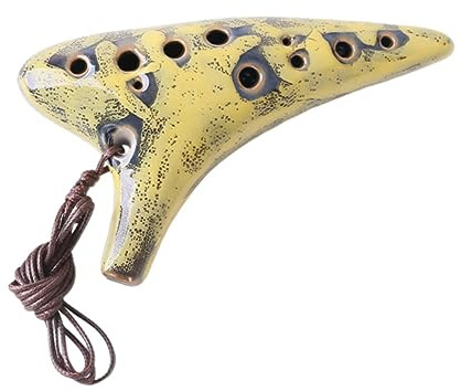 VICASKY 12-loch Alt-c Okarina aus Keramik Handlich und Angenehm zu Halten Musikinstrument für Anfänger und Fortgeschrittene Tragbar Zufällige Farbe