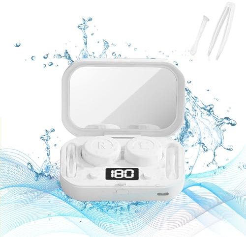 Kontaktlinsenreiniger, tragbar, Ultraschall-Kontaktlinsenreiniger mit USB-Ladegerät, Digitalanzeige, farbige Linse, RGP-Objektiv, OK-Linse, Reisen und Zuhause